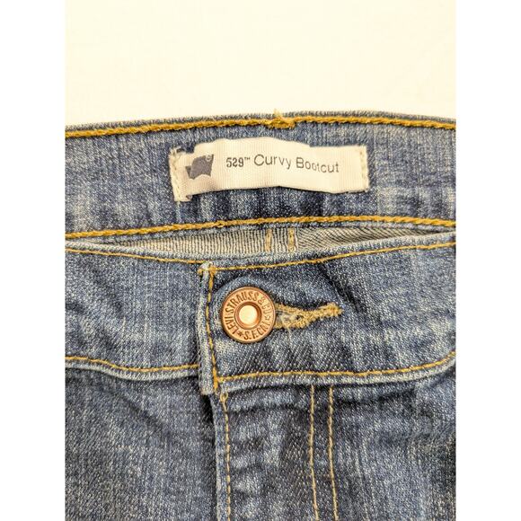 Levis Jeans Womens 14/32w Blue Denim 529 Curvy Bootcut low-mid rise y2k country - Picture 5 of 12